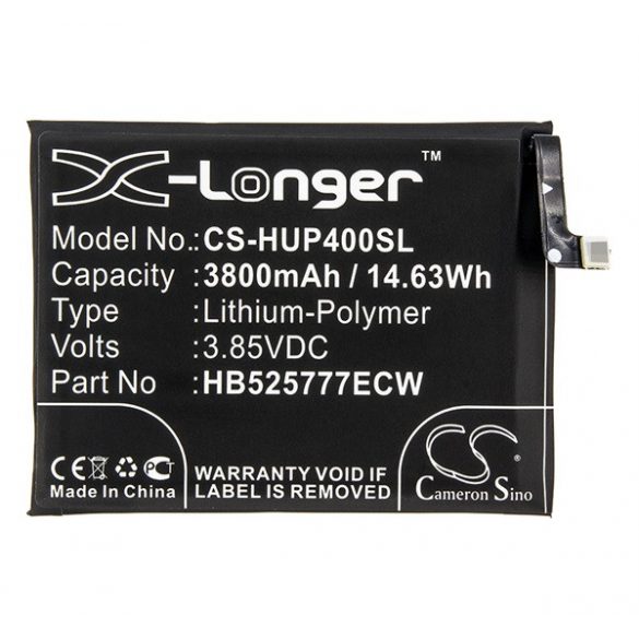 Baterie CAMERON SINO Li-Polymer (3.85V/3800mAh, compatibil cu Huawei HB525777ECW) NEGRU Huawei P40