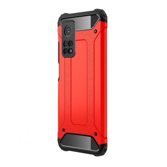 Protector de telefon din plastic Defender (rezistenta la impact mediu, colt cu perna de aer, interior din silicon, efect metalic) ROSU Xiaomi Mi 10T Pro 5G, Xiaomi Mi 10T 5G