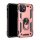 Protector de telefon din plastic Defender (rezistenta medie la impact, interior din silicon, inel suport telefon, placa metalica incorporata) ROSE GOLD Apple iPhone 12 mini