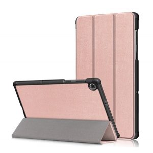 Carcasă în picioare, efect piele (FLIP, deschidere laterală, TRIFOLD, suport desktop) ROSE GOLD Lenovo Tab M10 Plus (TB-X606F)