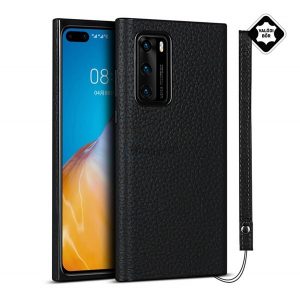 Protector de telefon din silicon (acoperire din piele naturala) NEGRU Huawei P40