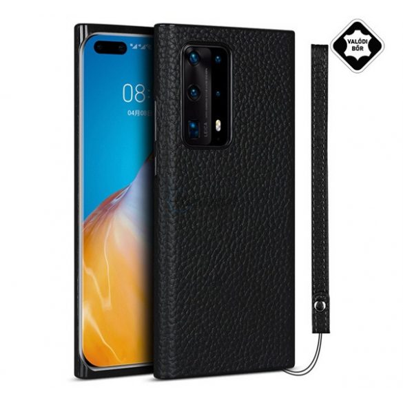 Protector de telefon din silicon (acoperire din piele naturala) NEGRU Huawei P40 Pro+ 5G