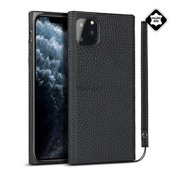 Protector de telefon din silicon (acoperire din piele naturala) NEGRU Apple iPhone 11 Pro