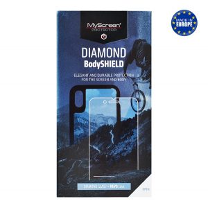 Sticlă de protecție pentru ecran MYSCREEN DIAMOND REVO BODYSHIELD (rezistentă la zgârieturi, prietenoasă cu carcasa, 0,33 mm, 9H, NU curbată + protecție pentru telefon) NEGRU Apple iPhone 11, Apple iPhone XR 6.1