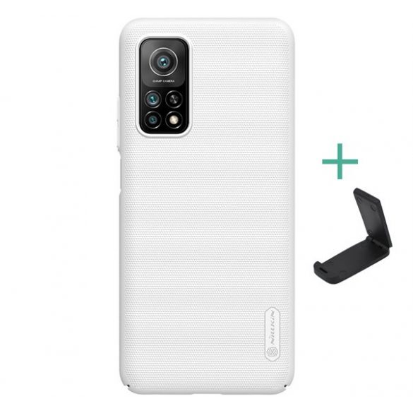 NILLKIN SUPER FROSTED plastic protecțiede telefon (cauciucat suprafață aspră + suport desktop) alb  Xiaomi Mi 10T Pro 5G, Xiaomi Mi 10T 5G