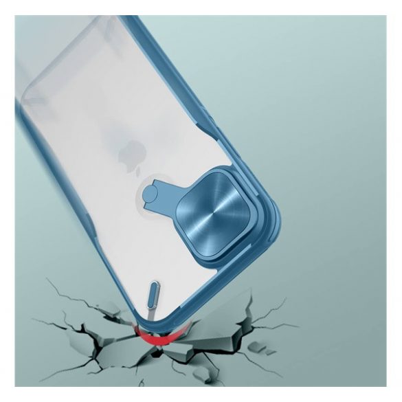 Protector de telefon din plastic NILLKIN CYCLOPS (rezistență medie la impact, colț cu pernă de aer, protecție pentru cameră, suport) NEGRU Apple iPhone 12 Pro Max