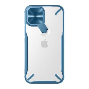 Protector de telefon din plastic NILLKIN CYCLOPS (rezistență medie la impact, colț cu pernă de aer, protecție pentru cameră, suport) ALBASTRU Apple iPhone 12 mini