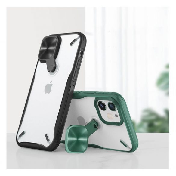 Protector de telefon din plastic NILLKIN CYCLOPS (rezistență medie la impact, colț cu pernă de aer, protecție pentru cameră, suport) ALBASTRU Apple iPhone 12 mini