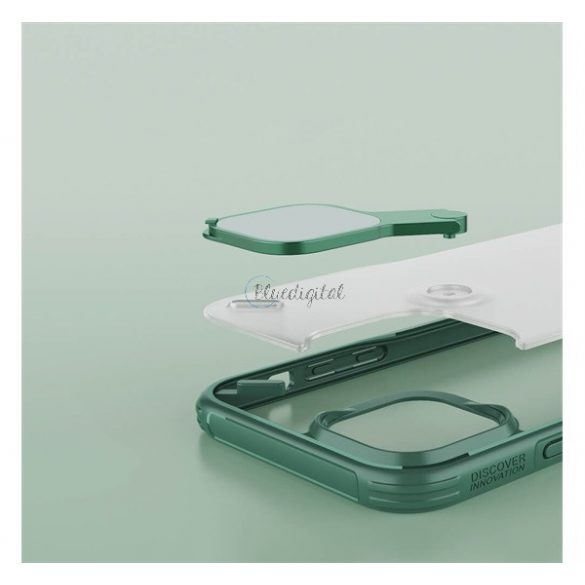 Protector de telefon din plastic NILLKIN CYCLOPS (rezistență medie la impact, colț cu pernă de aer, protecție pentru cameră, suport) ALBASTRU Apple iPhone 12 Pro Max