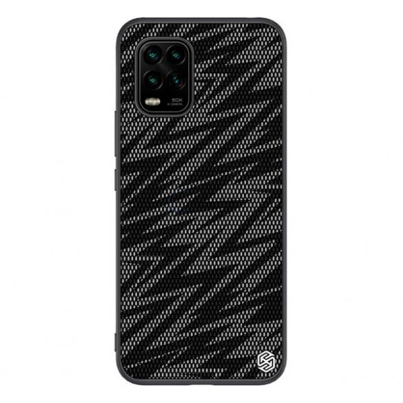 Protector de telefon din silicon NILLKIN TWINKLE (rezistenta la impact mediu, spate din plastic, ecologic, stralucitor) NEGRU Xiaomi Mi 10 Lite 5G