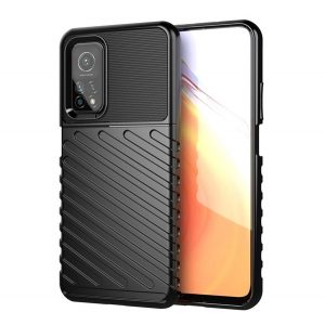 Husă silicon pentru telefon (rezistent la impact mediu, cu dungi, model convex) negru Xiaomi Mi 10T Pro 5G, Xiaomi Mi 10T 5G