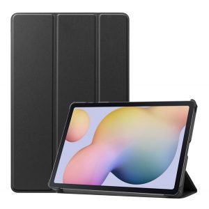 Husă în picioare, efect piele (FLIP activ, deschidere laterală, TRIFOLD, suport de birou) NEGRU Samsung Galaxy Tab S7 WIFI (SM-T870), Samsung Galaxy Tab S7 LTE (SM-T875), Samsung Galaxy Tab S7 LTE 5G (SM-T876) ), Samsung Galaxy Tab S8 WIFI (SM-X700)