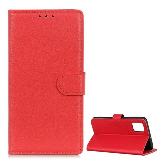 Carcasa in picioare, efect piele (FLIP, deschidere laterala, functie suport desktop, premium) ROSU Xiaomi Mi 10T Pro 5G, Xiaomi Mi 10T 5G