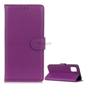 Husă în picioare, efect piele (FLIP, deschidere laterală, funcție de suport pentru birou, premium) PURPLE LG K52 (LMK520), LG K62 (LMK525)