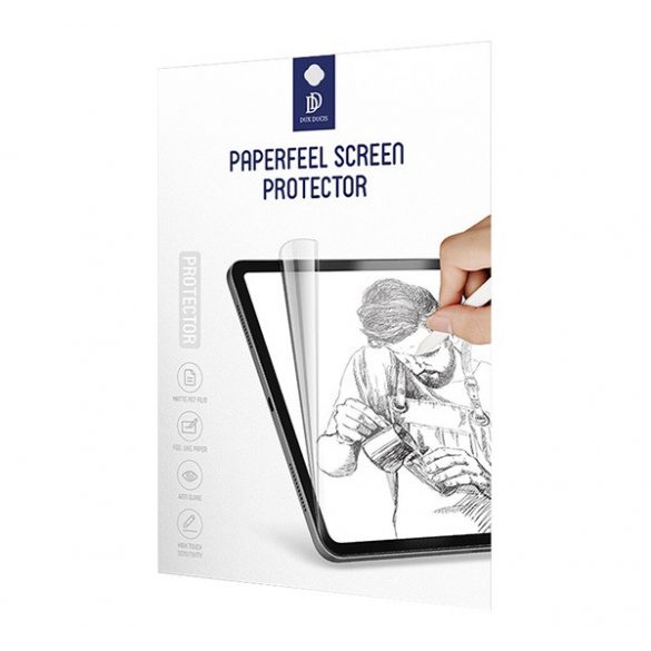 Folie de protecție pentru ecran DUX DUCIS PAPERFEEL (ecran complet, curbat, 0,15 mm, fără amprentă, efect de hârtie) pentru Apple IPAD 10.2 (2020), Apple IPAD 10.2 (2019), Apple IPAD 10.2 (2021)