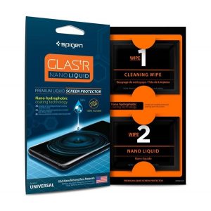 SPIGEN GLASTR NANO LIQUID ecran protecțieSURFACE / SURFACE (nanotehnologie, rezistent la zgârieturi, 9H, suprafață fără bule) universal