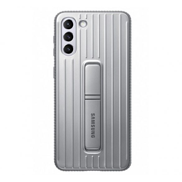 SAMSUNG plastic telefon protecție(dublu strat, cauciucat, funcția de montare desktop) LIGHT GREY Samsung Galaxy S21 Plus (SM-G996) 5G