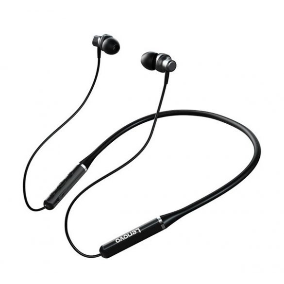 LENOVO HE05 cască bluetooth Stereo (V5.0, bandă pentru gât, rezistent la cădere, microfon, anulare zgomot, SPORT) NEGRU