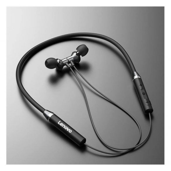 LENOVO HE05 cască bluetooth Stereo (V5.0, bandă pentru gât, rezistent la cădere, microfon, anulare zgomot, SPORT) NEGRU