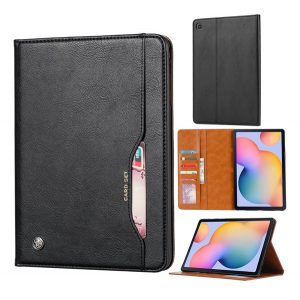 Husă stativă cu efect de piele (FLIP, deschidere laterală, funcție suport pentru birou, premium) negru Samsung Galaxy Tab S6 Lite 10.4 WIFI (SM-P610) 2020, Samsung Galaxy Tab S6 Lite 10.4 LTE (SM-P615) 2020, Sam