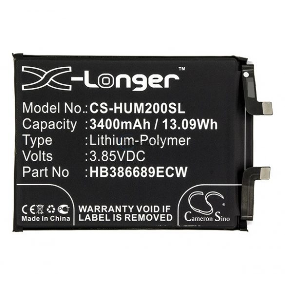 Baterie CAMERON SINO Li-Polymer (3.85V/3400mAh, compatibil cu Huawei HB386689ECW) NEGRU