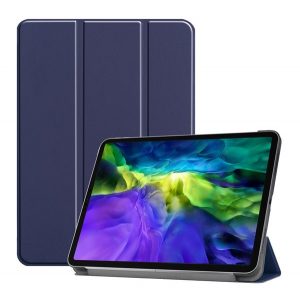 Husă în picioare, efect piele (FLIP activ, deschidere laterală, TRIFOLD, suport de birou) ALBASTRU ÎNCHIS Apple IPAD Pro 11 (2020), Apple IPAD Pro 11 (2021), Apple IPAD Pro 11 (2018)