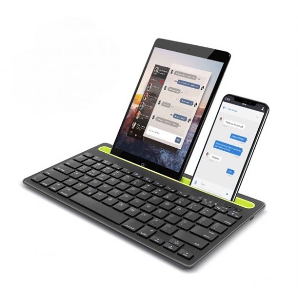 Tastatura Bluetooth (suport desktop, QWERTY, engleza, dispozitive multipunct 2) NEGRA