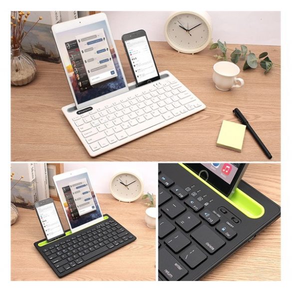 Tastatura Bluetooth (suport desktop, QWERTY, engleza, dispozitive multipunct 2) NEGRA