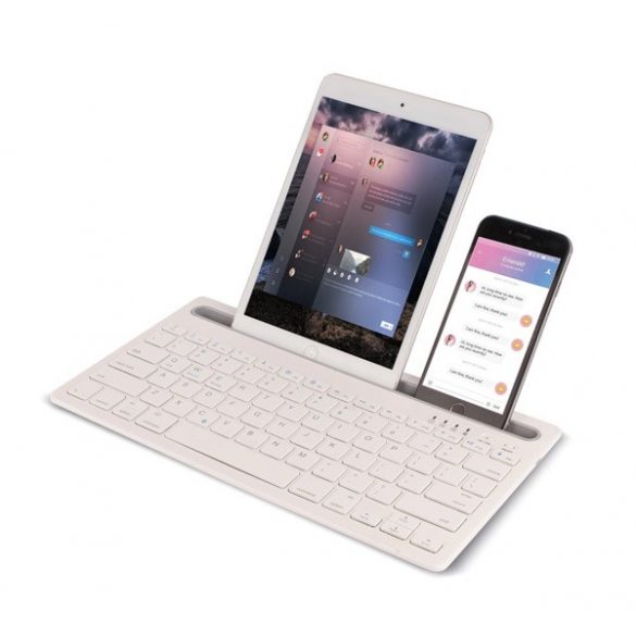 Tastatură Bluetooth (suport desktop, QWERTY, engleză, dispozitiv multipoint 2) ALB