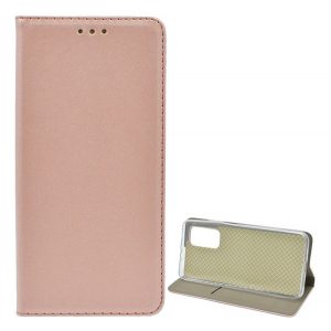 Carcasa in picioare, efect piele (FLIP, deschidere laterala, functie suport de masa) ROSE GOLD Xiaomi Mi 10T Pro 5G, Xiaomi Mi 10T 5G