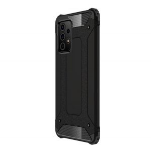 Protecție din plastic pentru telefon Defender (rezistență medie la impact, călcâi cu pernă de aer, interior din silicon, efect metalic) negru Samsung Galaxy A72 5G (SM-A726F), Samsung Galaxy A72 4G (SM-A725F)