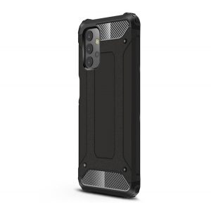 Protector de telefon din plastic Defender (rezistență medie la impact, colț cu pernă de aer, interior din silicon, efect metalic) NEGRU Samsung Galaxy A32 5G (SM-A326)