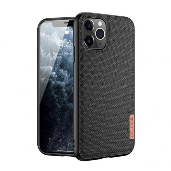 Protectie de telefon din silicon DUX DUCIS FINO (interior din plastic, rezistenta medie la impact, model grila) NEGRU Apple iPhone 11 Pro Max