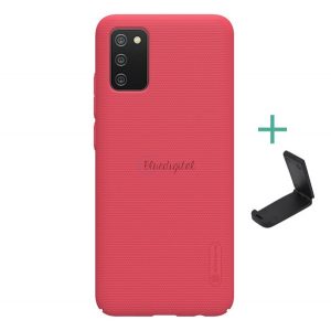 Protector de telefon din plastic NILLKIN SUPER FROSTED (cauciucat, suprafață aspră + suport de masă) ROȘU Samsung Galaxy A02s (SM-A025F)