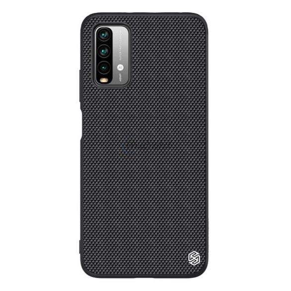 Protector de telefon din plastic NILLKIN TEXTURED (suprafață aspră, rezistență medie la impact, cadru din silicon, model 3D) NEGRU Xiaomi Redmi 9T