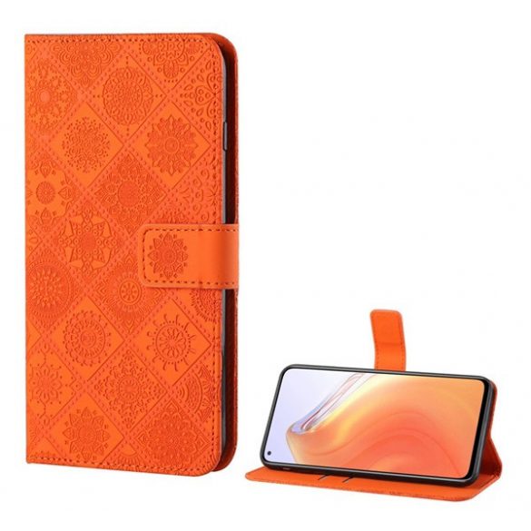 Husă stativă cu efect de piele (FLIP, deschidere laterală, suport desktop, efect 3D, model de flori) NARANCS Xiaomi Mi 10T Pro 5G, Xiaomi Mi 10T 5G