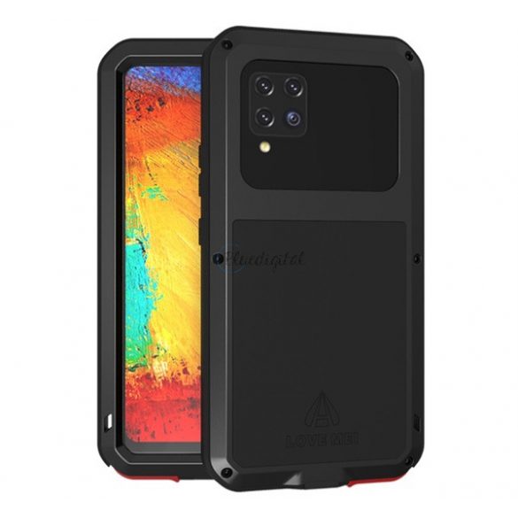 Cauciuc protector LOVE MEI defender telefon (rezistent la impact, cadru metalic) NEGRU Samsung Galaxy A42 5G (SM-A425F)