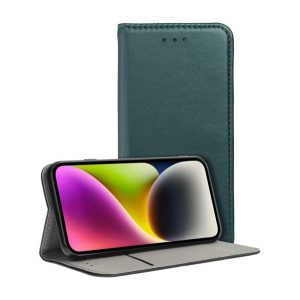 Husă în picioare, efect piele (FLIP, deschidere laterală, funcție de suport pentru desktop) VERDE ÎNCHIS Samsung Galaxy A72 5G (SM-A726F), Samsung Galaxy A72 4G (SM-A725F)