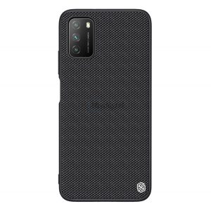 Protector de telefon din plastic NILLKIN TEXTURED (suprafață aspră, rezistență medie la impact, cadru din silicon, model 3D) NEGRU Xiaomi Poco M3