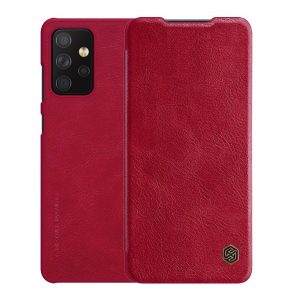 Husă NILLKIN QIN în picioare, efect piele (FLIP, deschidere laterală, suport card bancar) ROȘU Samsung Galaxy A72 5G (SM-A726F), Samsung Galaxy A72 4G (SM-A725F)