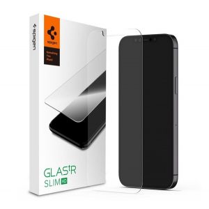 SPIGEN TR SLIM HD sticla de protectie pentru ecran (2.5D, rezistenta la zgarieturi, prietenoasa cu carcasa, fara amprenta, ultra-subtire, 0,2 mm, 9H) TRANSPARENT Apple iPhone 12, Apple iPhone 12 Pro