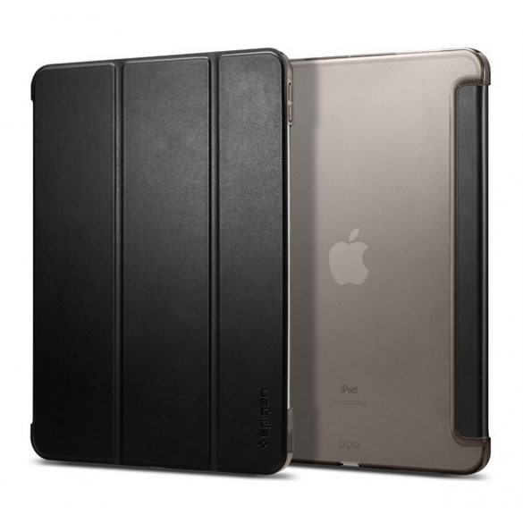 Husă SPIGEN SMART FOLD în picioare, efect piele (FLIP activ, deschidere laterală, TRIFOLD, suport pentru masă) NEGRU Apple IPAD Air 2020 (Air 4), Apple IPAD Air 2022