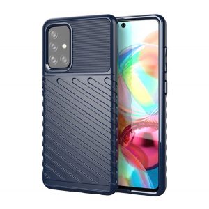 Silicon protecțiepentru telefon (rezistent la impact mediu, cu dungi, model convex) CUTTING albastruSamsung Galaxy A72 4G (SM-A725F), Samsung Galaxy A72 5G (SM-A726F)