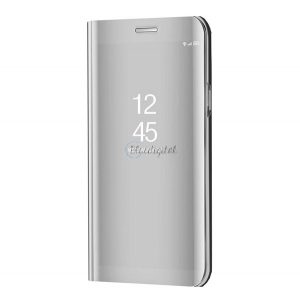 Husă stand-up (FLIP activ, deschidere laterală, funcție de suport pentru birou, suprafață oglindă, husă Mirror View) SILVER Samsung Galaxy A02s (SM-A025F)