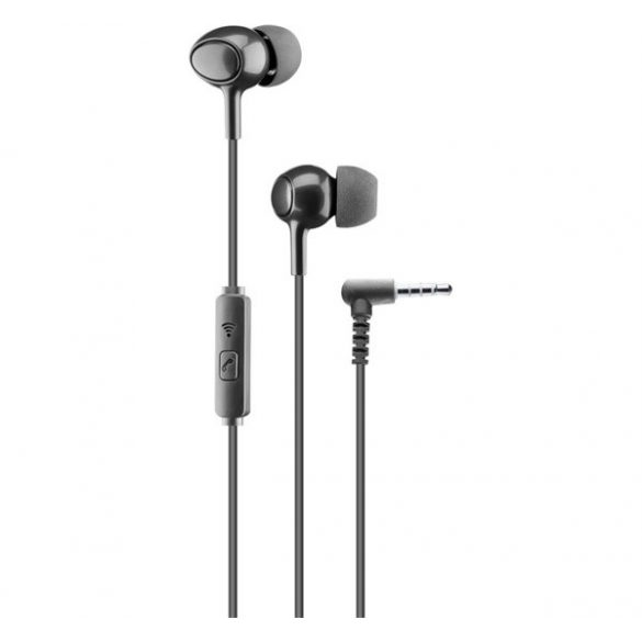 Căști CELLULARLINE IN EAR STEREO (mufă de 3,5 mm, microfon, buton de înregistrare, filtru de zgomot) NEGRU