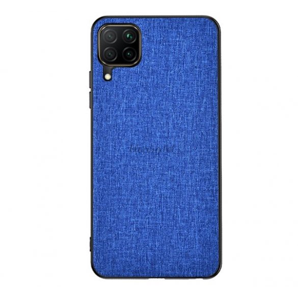 Protecție din plastic pentru telefon (rezistență medie la impact, cadru din silicon, spate textil) ALBASTRU ÎNCHIS Samsung Galaxy A12 (SM-A125F / SM-A127F)