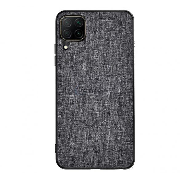 Protecție din plastic pentru telefon (rezistență medie la impact, cadru din silicon, spate textil) GRI Samsung Galaxy A12 (SM-A125F / SM-A127F)