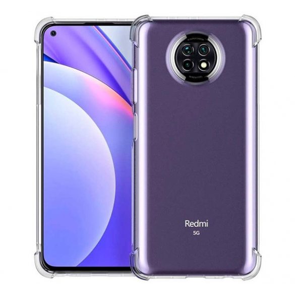 Protector de telefon din plastic ROAR JELLY ARMOR (cadru din silicon, rezistenta medie la impact, colt cu perna de aer) TRANSPARENT Xiaomi Redmi Note 9T 5G