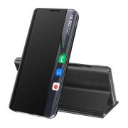   Husă stativă cu efect textil (FLIP activ, deschidere laterală, suport pentru desktop, Smart View Husă) negru Samsung Galaxy M51 (SM-M515F)