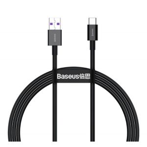 Cablu de date BASEUS (USB - Type-C, 66W, anti-rupere, încărcător rapid, 200cm) NEGRU